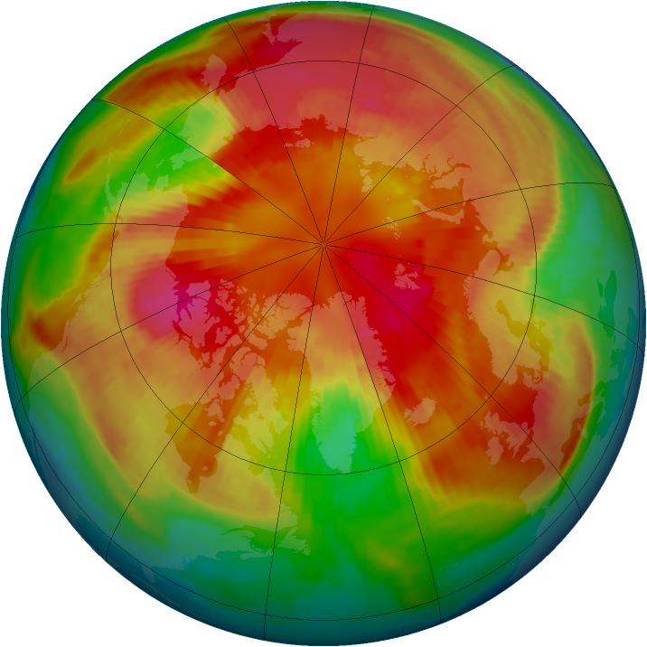 Arctic ozone map for 06 March 1999